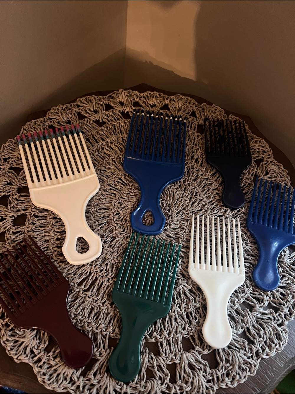 Vintage lot of 7 hair picks Goody dipped 90s retro Afro Pick